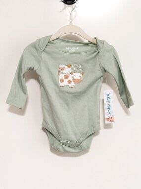 Baby Views COZY CLUB Onesie Romper 3-6 Months Unisex Cow Animal Long Sleeve NWT